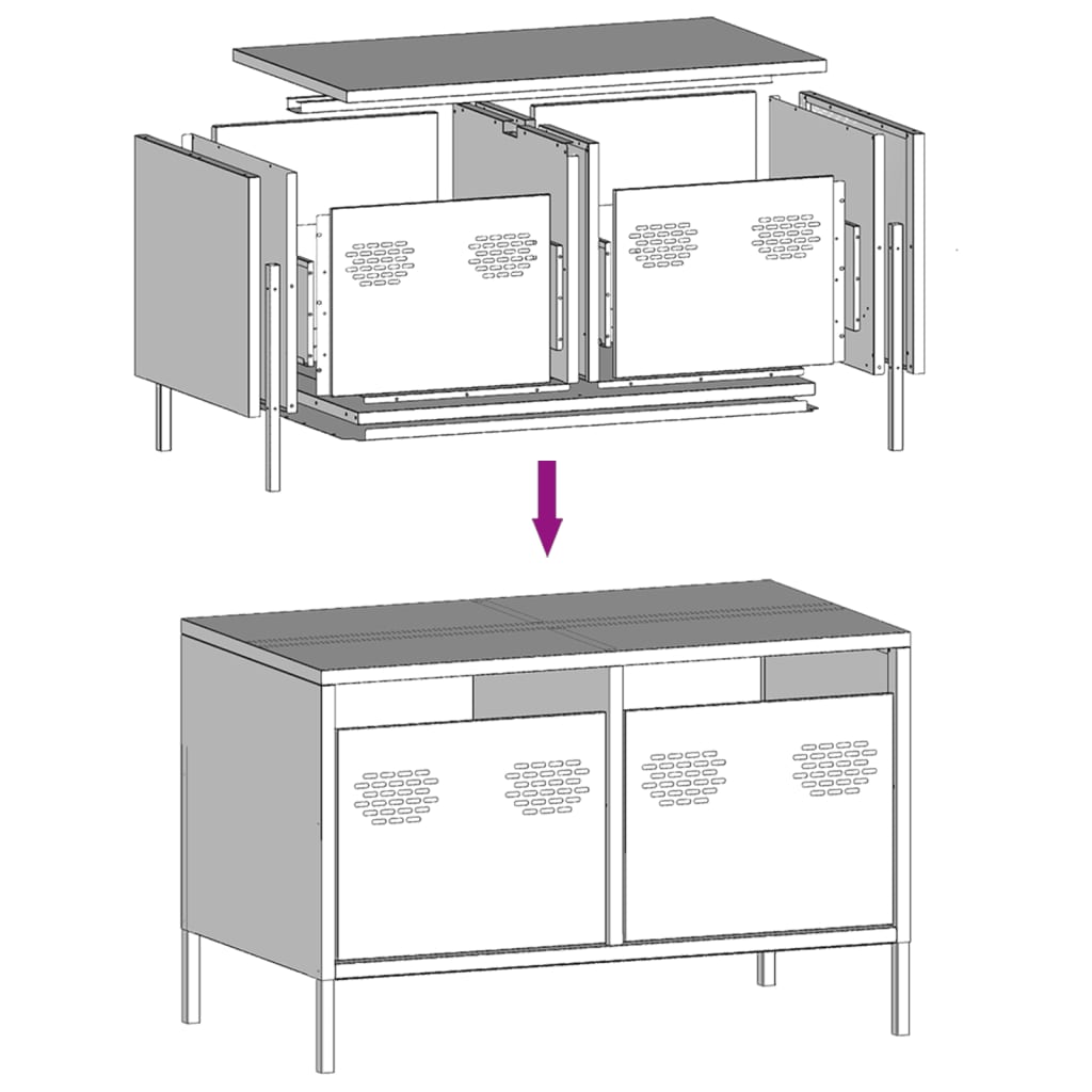 vidaXL Έπιπλο Τηλεόρασης Ανθρακί 68x39x43,5 εκ. Ατσάλι Ψυχρής Έλασης