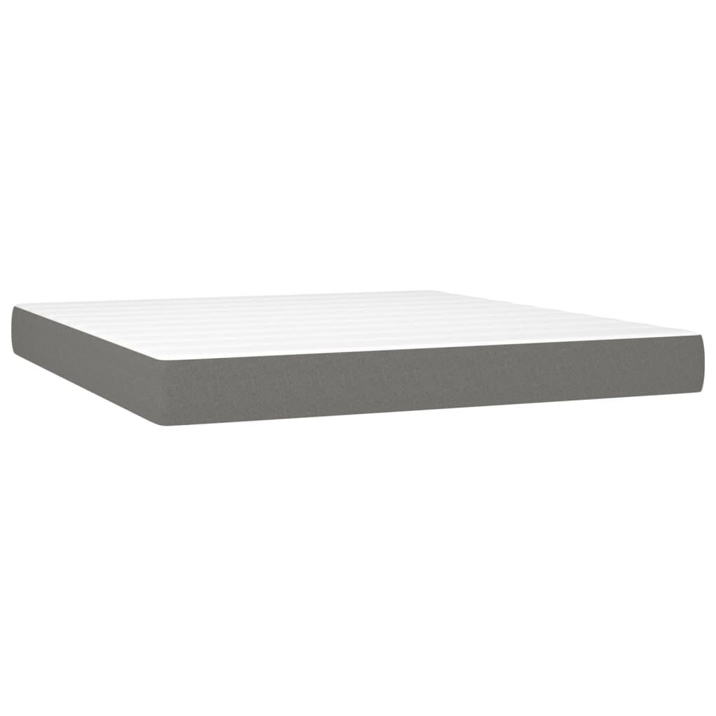 vidaXL Κρεβάτι Boxspring με Στρώμα Σκούρο Γκρι 160x200 εκ Υφασμάτινο