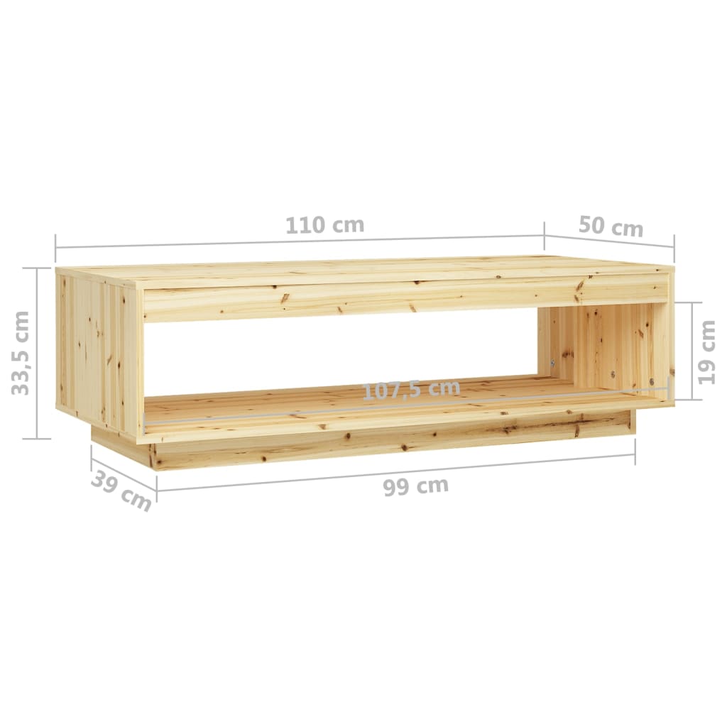 vidaXL Τραπεζάκι Σαλονιού 110 x 50 x 33,5 εκ. από Μασίφ Ξύλο Ελάτης