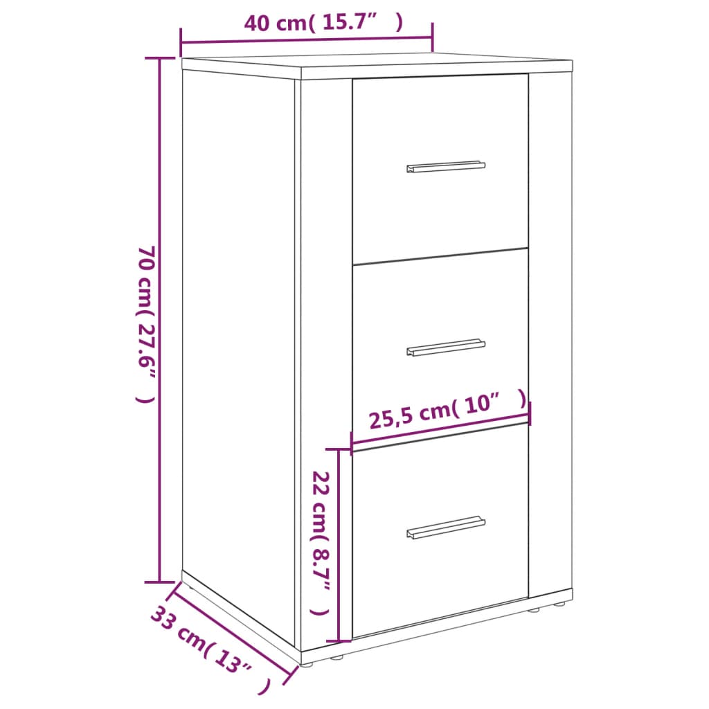 vidaXL Ντουλάπι Γκρι σκυροδέματος 40x33x70 εκ. από Επεξεργασμένο Ξύλο