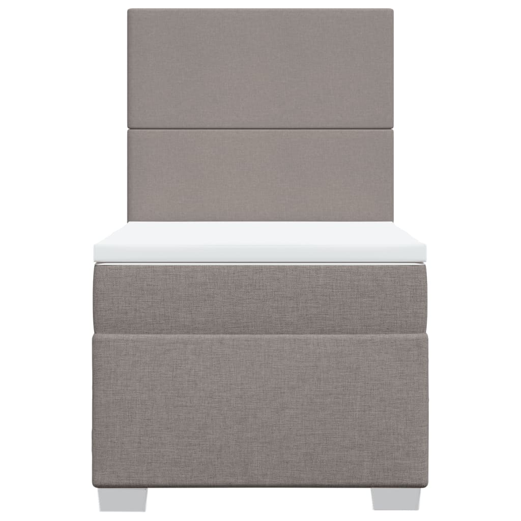 vidaXL Κρεβάτι Boxspring με Στρώμα Taupe 100 x 200 εκ. Υφασμάτινο