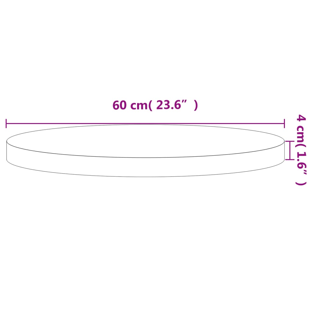 vidaXL Επιφάνεια Τραπεζιού Στρογγυλή Ø60x4 εκ. Μασίφ Ξύλο Οξιάς