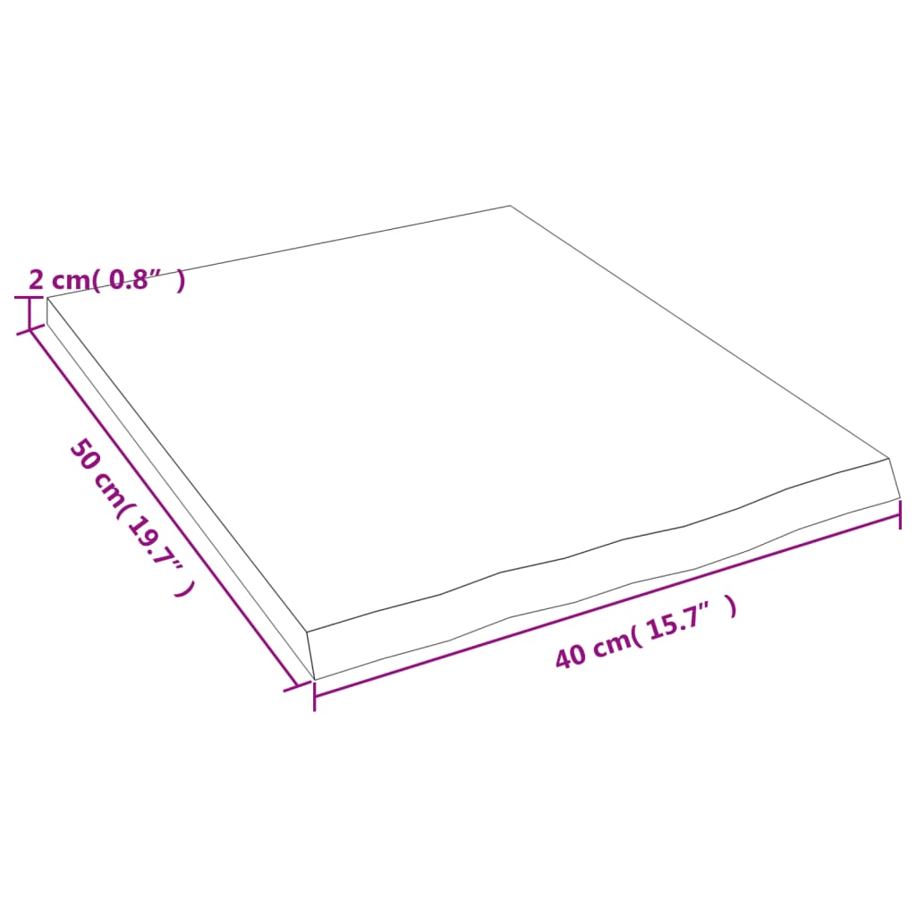 vidaXL Ράφι Τοίχου Ανοιχτό Καφέ 40x50x2 εκ. Επεξεργ. Μασίφ Ξύλο Δρυός