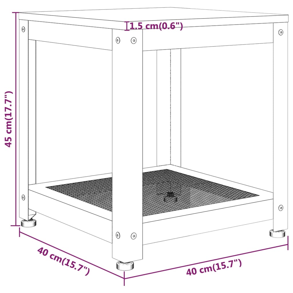 vidaXL Τραπεζάκι Βοηθητικό Αν. Καφέ/Μαύρο 40x40x45 εκ. από MDF/Σίδερο