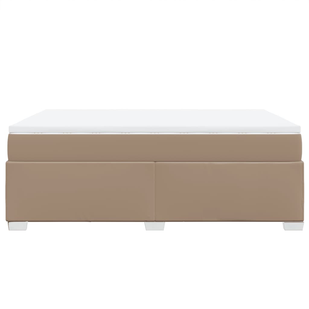 vidaXL Κρεβάτι Boxspring με Στρώμα Καπουτσίνο 140x200εκ.από Συνθ.Δέρμα