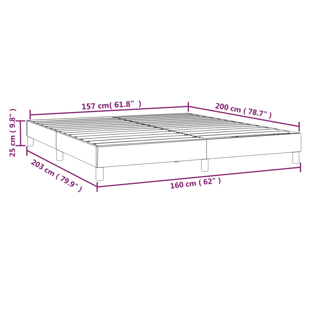 vidaXL Πλαίσιο Κρεβατιού Μπλε 160x200 εκ. Υφασμάτινο