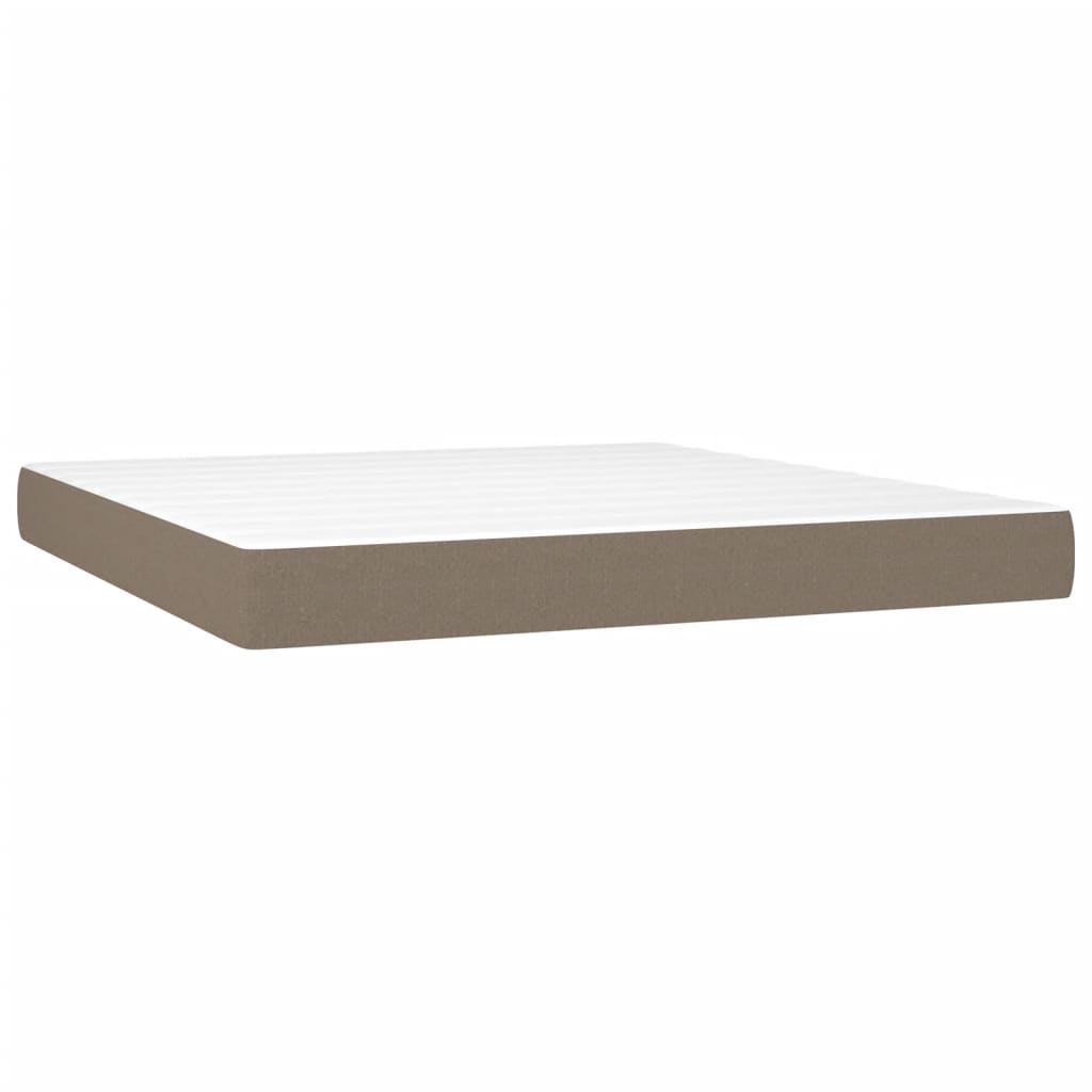 vidaXL Κρεβάτι Boxspring με Στρώμα Taupe 160x200 εκ. Υφασμάτινο