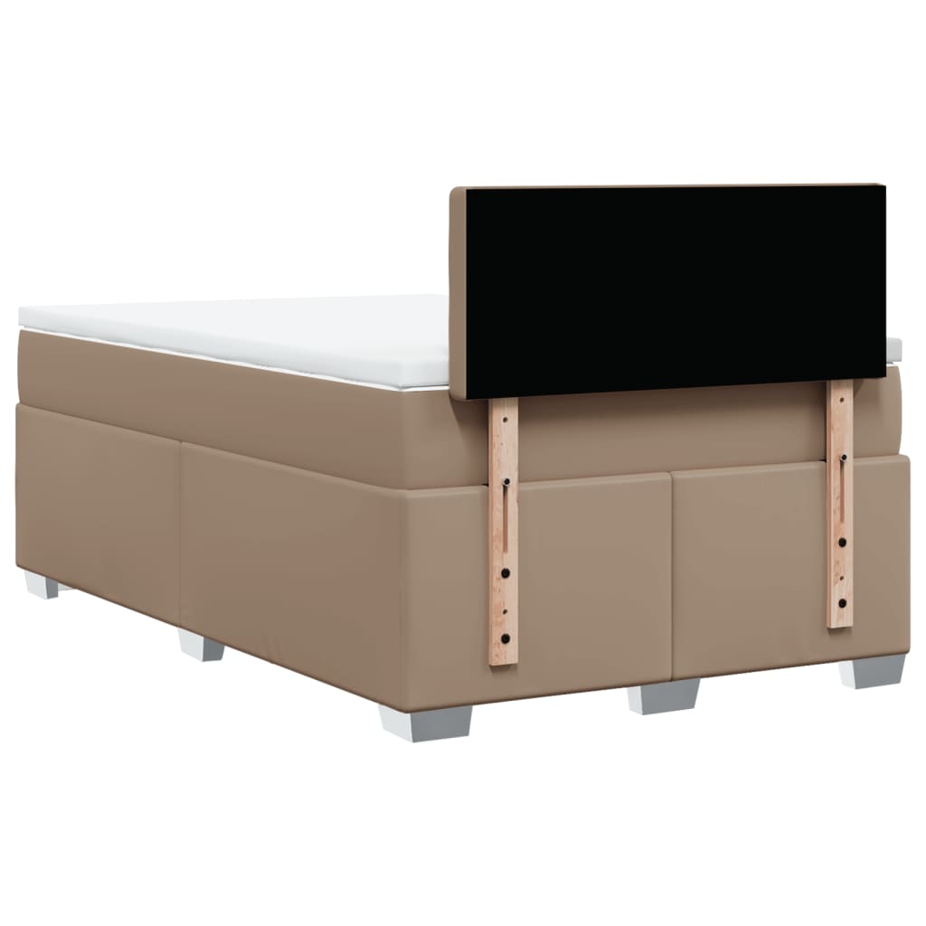 vidaXL Κρεβάτι Boxspring με Στρώμα Καπουτσίνο 120x200εκ.από Συνθ.Δέρμα