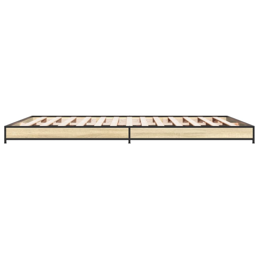 vidaXL Πλαίσιο Κρεβατιού Sonoma Δρυς 120x190 εκ. Επεξ. Ξύλο & Μέταλλο