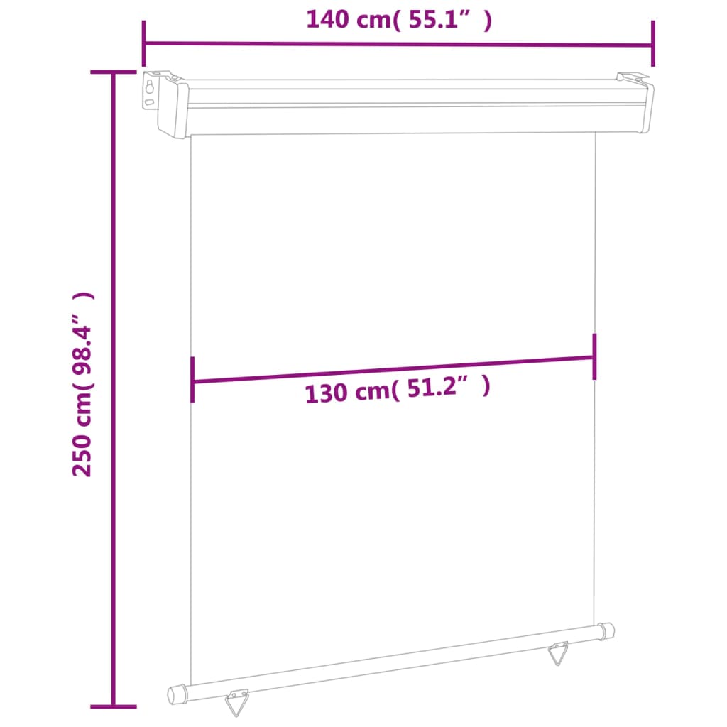 vidaXL Σκίαστρο Βεράντας Πλαϊνό Καφέ 145 x 250 εκ.