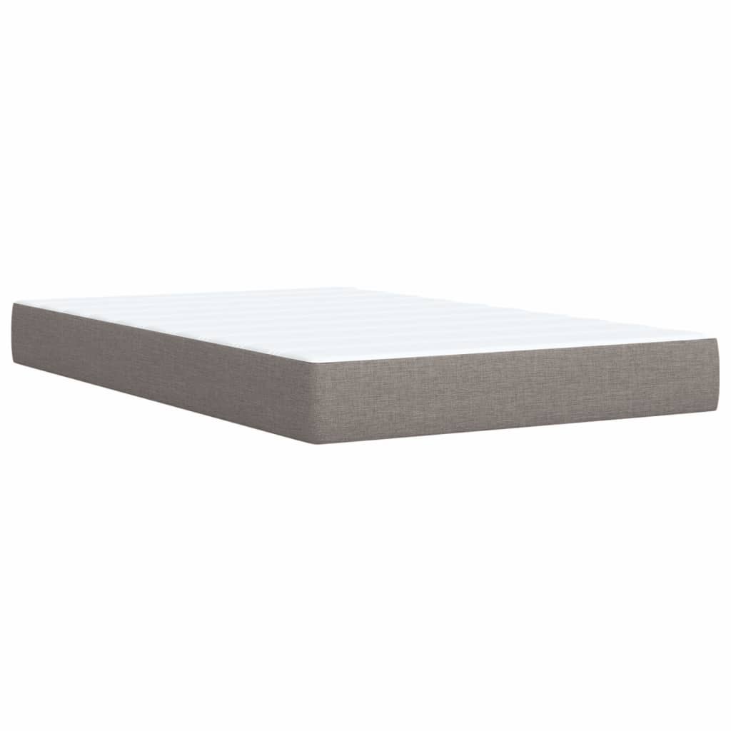 vidaXL Κρεβάτι Boxspring με Στρώμα Taupe 120x200 εκ. Υφασμάτινο