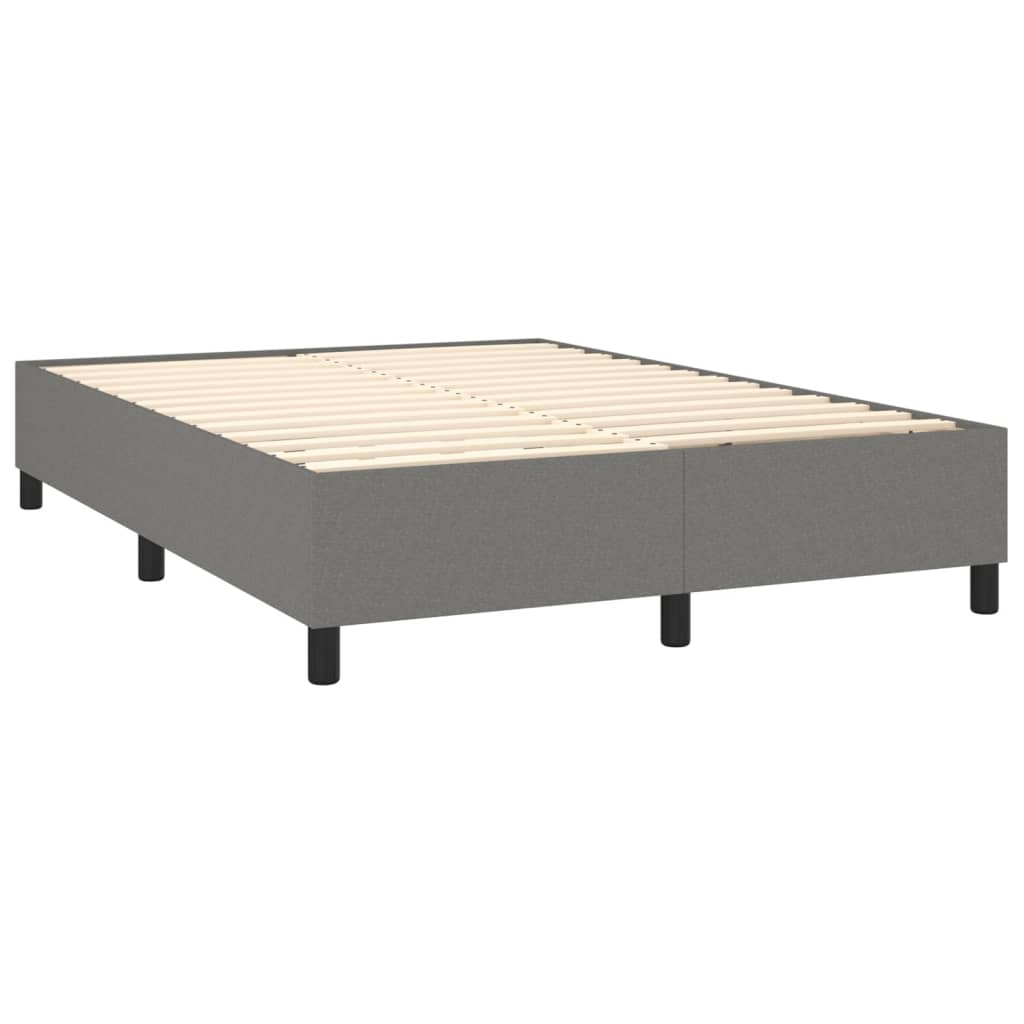 vidaXL Κρεβάτι Boxspring με Στρώμα Σκούρο Γκρι 140x190 εκ. Υφασμάτινο