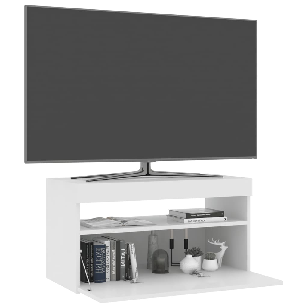 vidaXL Έπιπλο Τηλεόρασης με LED Λευκό 75 x 35 x 40 εκ.