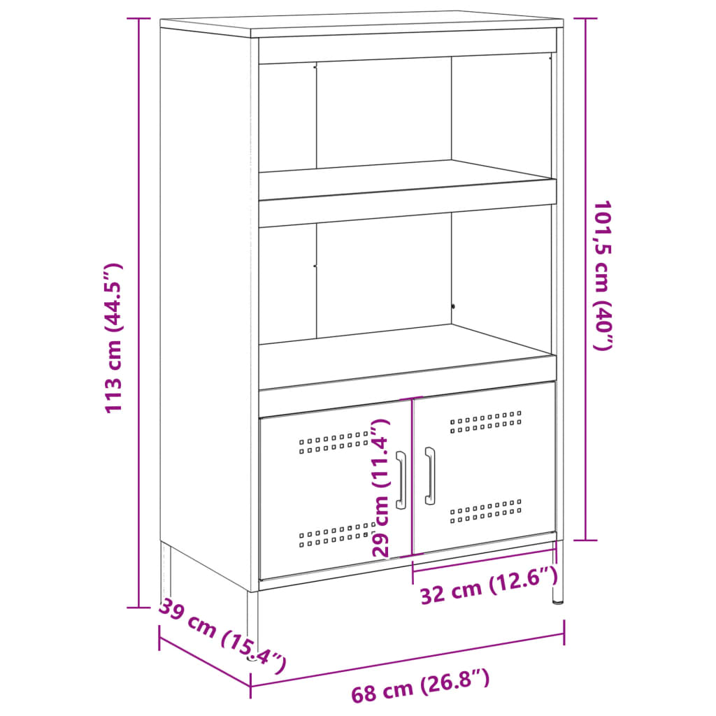 vidaXL Ραφιέρα Λευκή 68x39x113 εκ. από Ατσάλι