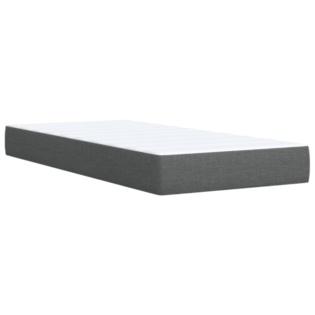 vidaXL Κρεβάτι Boxspring με Στρώμα Σκούρο Γκρι 100x200 εκ. Υφασμάτινο