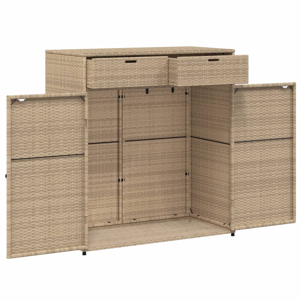 vidaXL Ντουλάπι Αποθήκευσης Κήπου Beige 105x55x113 εκ. Συνθετικό Ρατάν