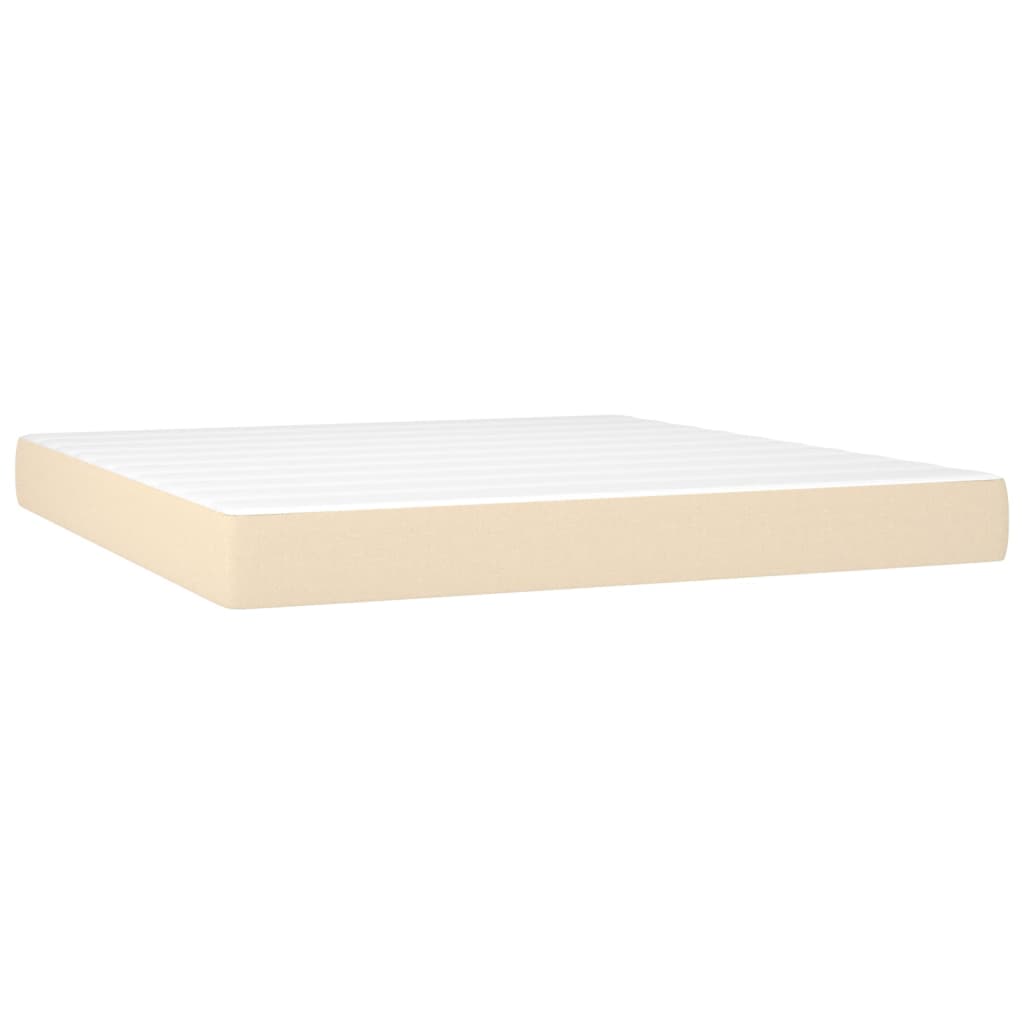 vidaXL Κρεβάτι Boxspring με Στρώμα Κρεμ 160x200 εκ. Υφασμάτινο