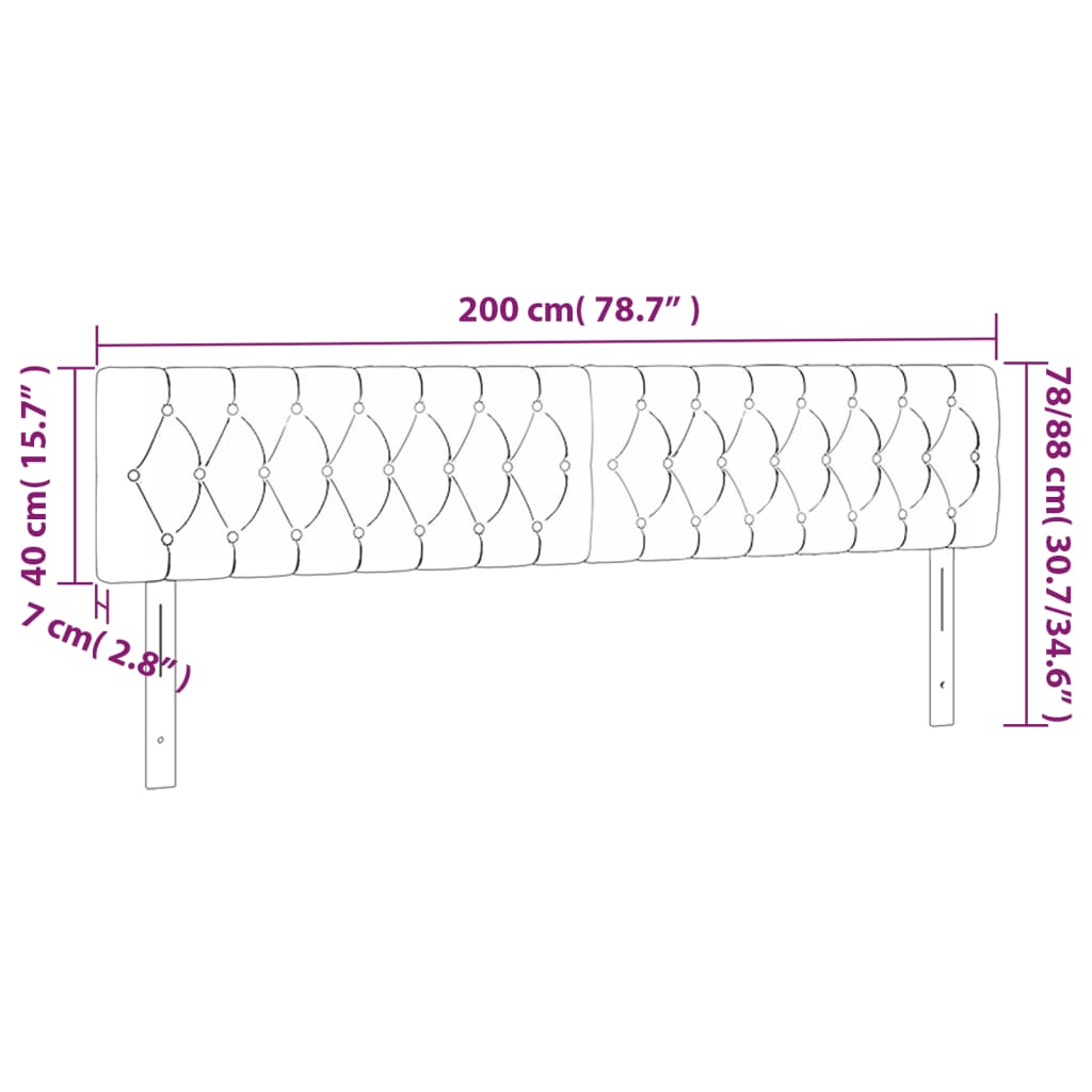 vidaXL Κεφαλάρια Κρεβατιού 2 τεμ. Ροζ 100x7x78/88 εκ. Βελούδινο