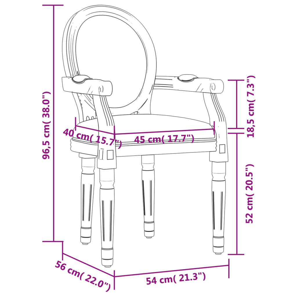 vidaXL Καρέκλα Τραπεζαρίας 54 x 56 x 96,5 εκ. Λινή