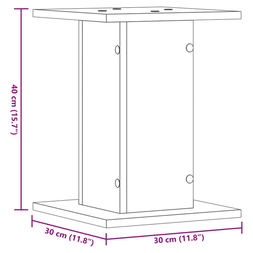 vidaXL Βάσεις Ηχείων 2 Τεμ. Γκρι Σκυρ. 30x30x40 εκ. Επεξ. Ξύλο