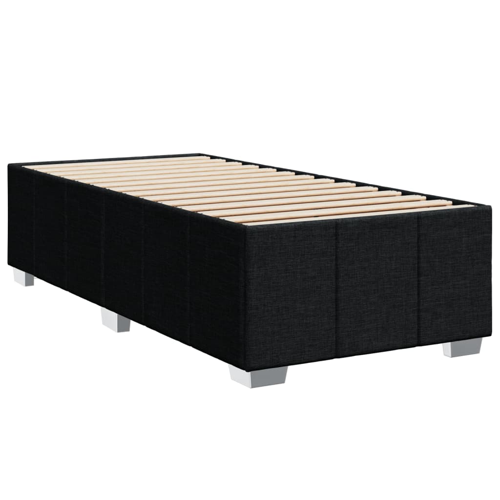 vidaXL Κρεβάτι Boxspring με Στρώμα Μαύρο 80 x 200 εκ. Υφασμάτινο