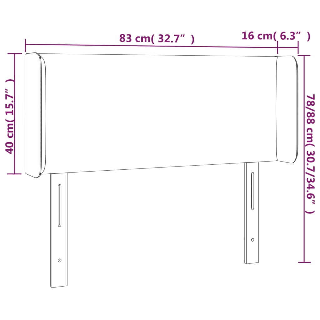 vidaXL Κεφαλάρι Κρεβατιού LED Ανοιχτό Γκρι 83x16x78/88 εκ. Βελούδινο