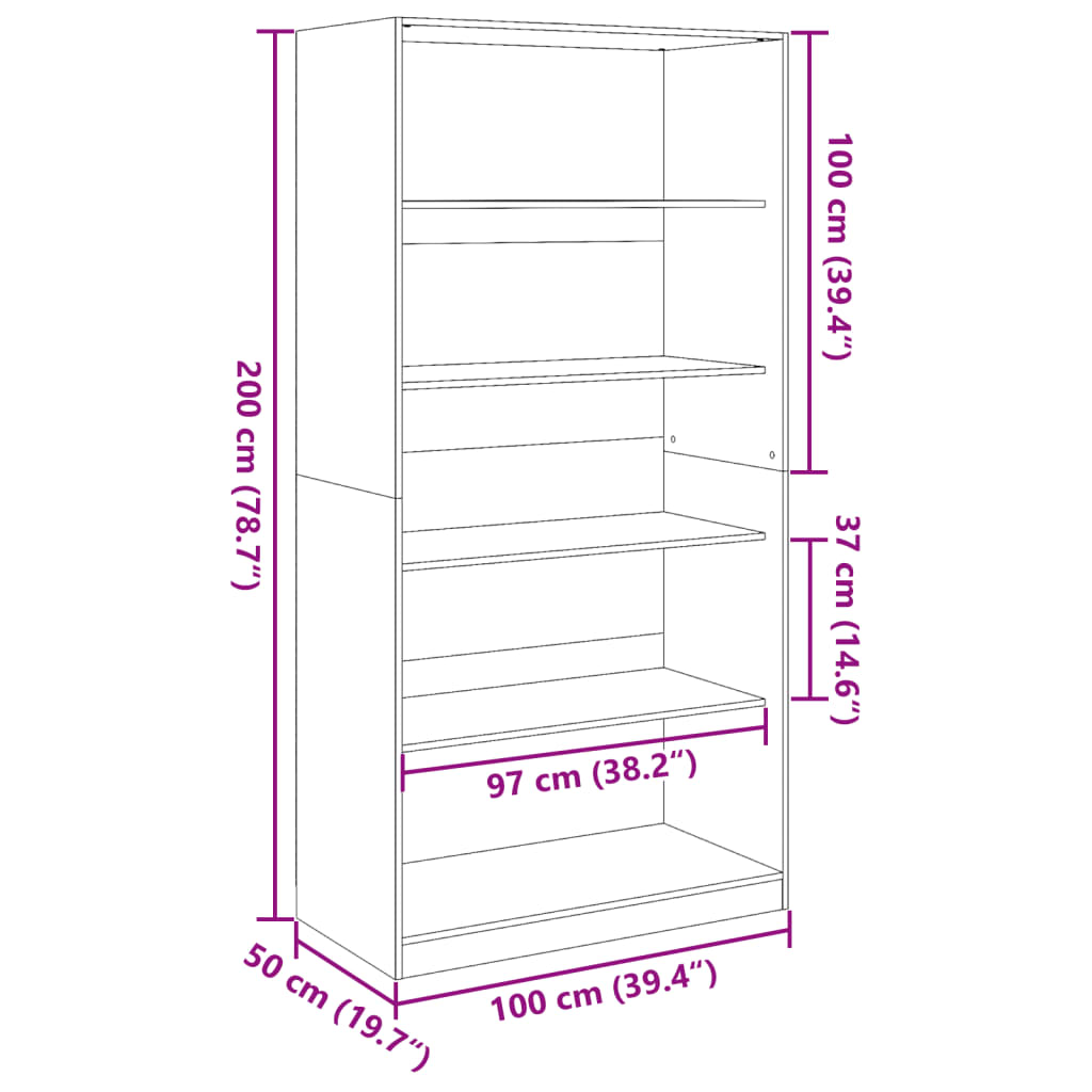 vidaXL Ντουλάπα Καπνιστή Δρυς 100x50x200 εκ. από Επεξεργασμένο Ξύλο