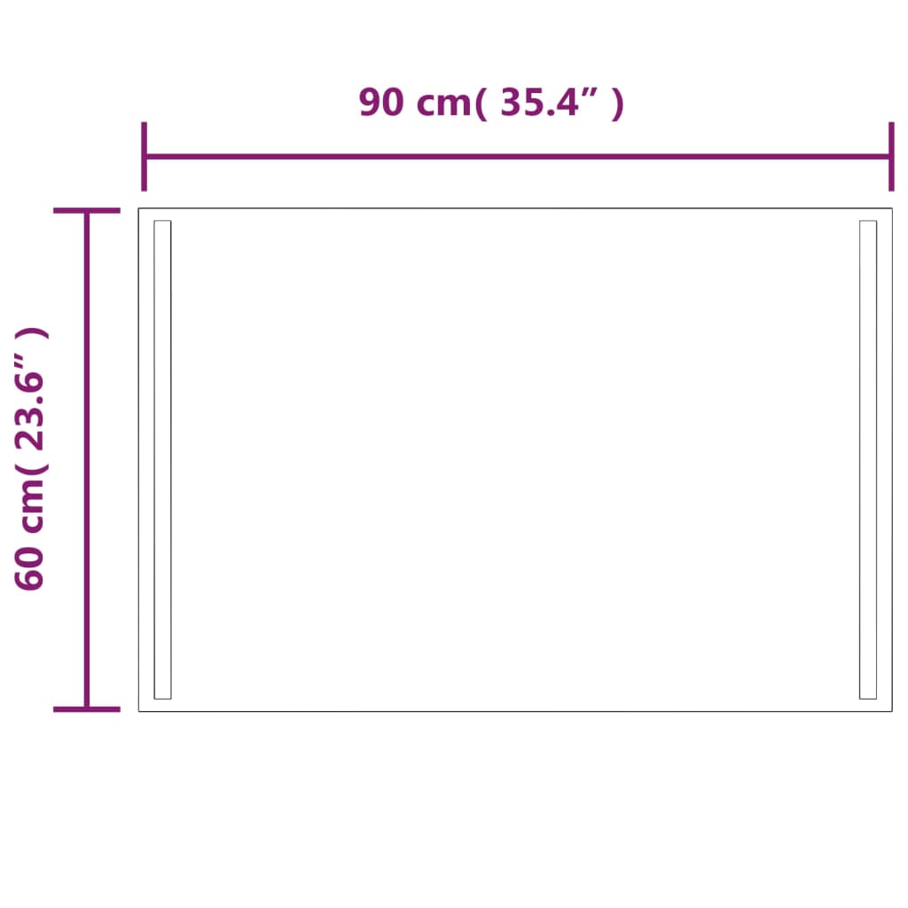 vidaXL Καθρέφτης Μπάνιου με LED 60x90 εκ.