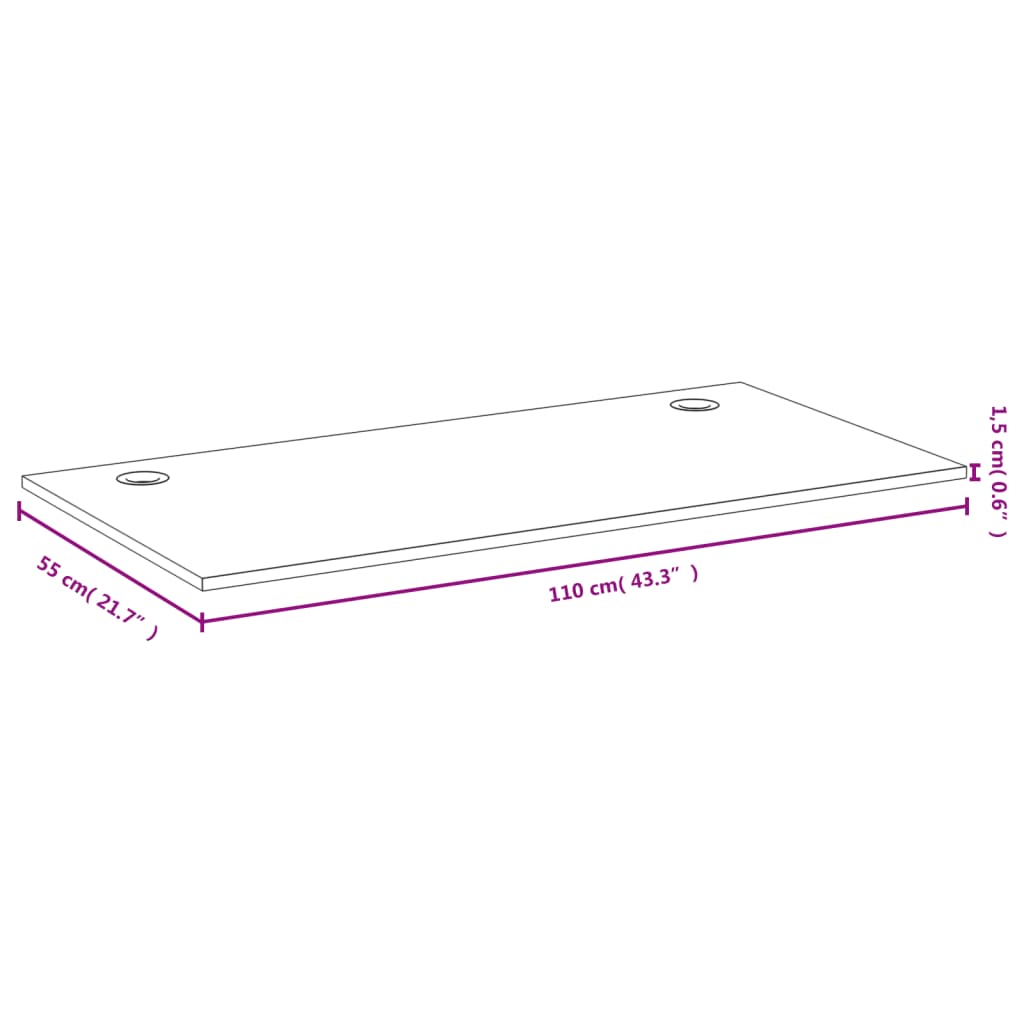 vidaXL Επιφάνεια Γραφείου 110 x 55 x 1,5 εκ. από Μπαμπού