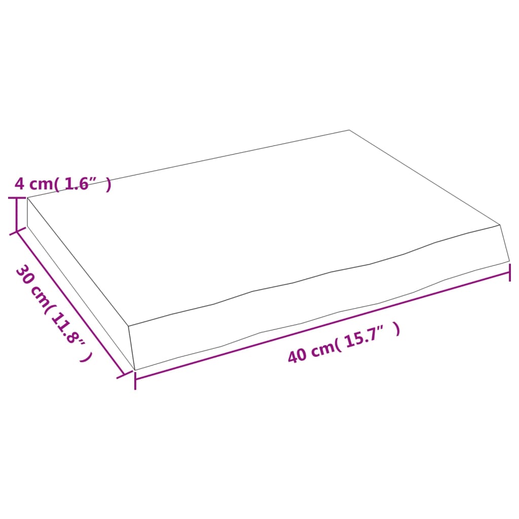 vidaXL Πάγκος Μπάνιου Σκούρο Καφέ 40x30x(2-4) εκ. Επεξ. Μασίφ Ξύλο