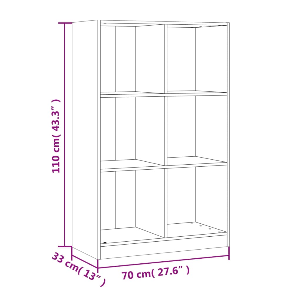 vidaXL Βιβλιοθήκη Λευκή 70 x 33 x 110 εκ. από Μασίφ Ξύλο Πεύκου