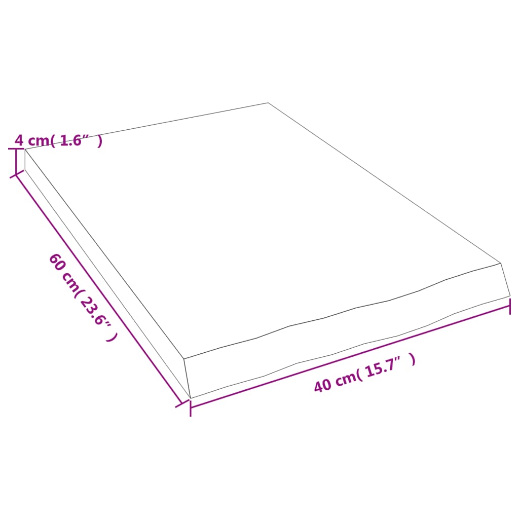 vidaXL Ράφι Τοίχου Ανοιχτό Καφέ 40x60x(2-4)εκ. Επεξ. Μασίφ Ξύλο Δρυός