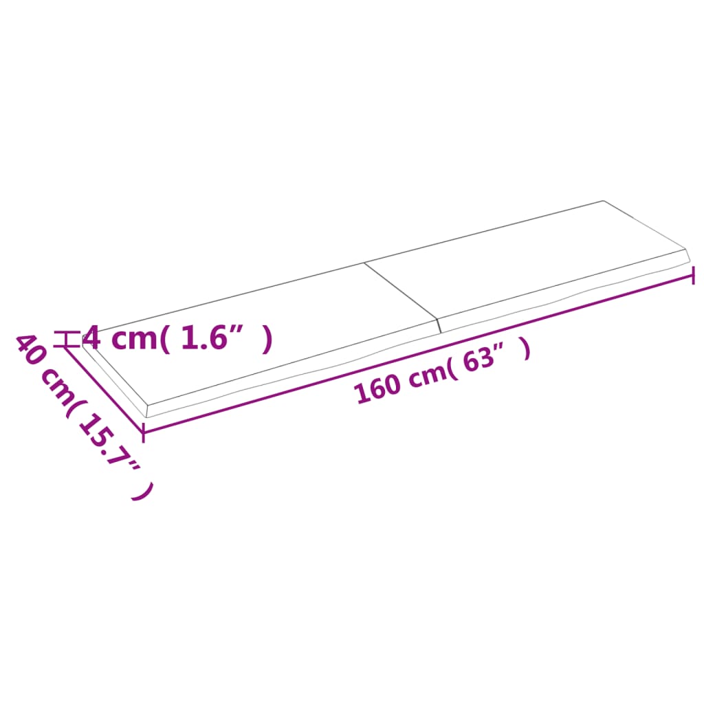 vidaXL Πάγκος Μπάνιου 160x40x(2-4) εκ. από Ακατέργαστο Μασίφ Ξύλο