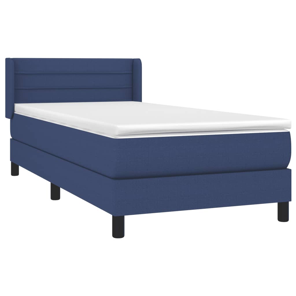 vidaXL Κρεβάτι Boxspring με Στρώμα Μπλε 80x200 εκ. Υφασμάτινο