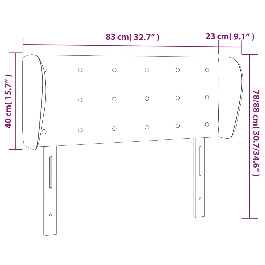 vidaXL Κεφαλάρι με Πτερύγια Καπουτσίνο 83x23x78/88 εκ. Συνθετικό Δέρμα