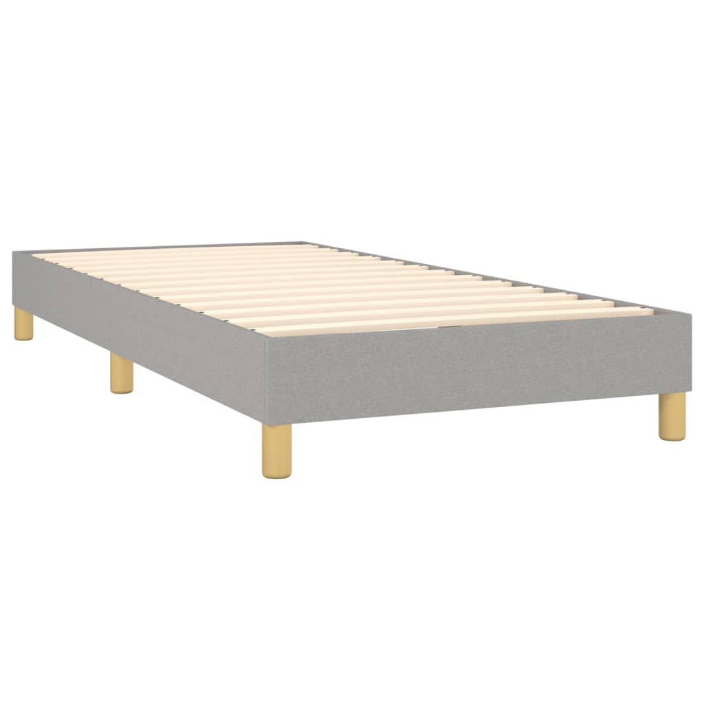 vidaXL Κρεβάτι Boxspring με Στρώμα & LED Αν.Γκρι 90x190 εκ. Υφασμάτινο