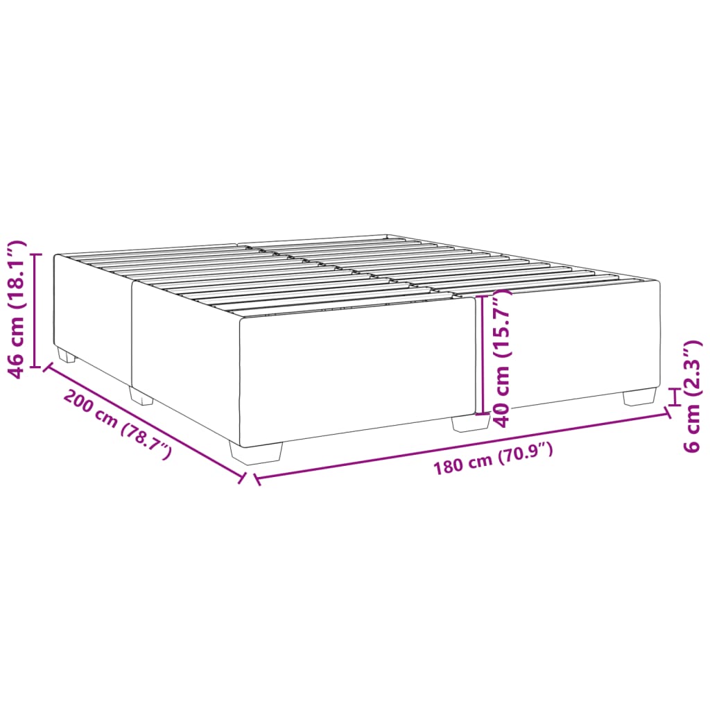 vidaXL Πλαίσιο Κρεβατιού Μαύρο 180x200 εκ. από Συνθετικό Δέρμα