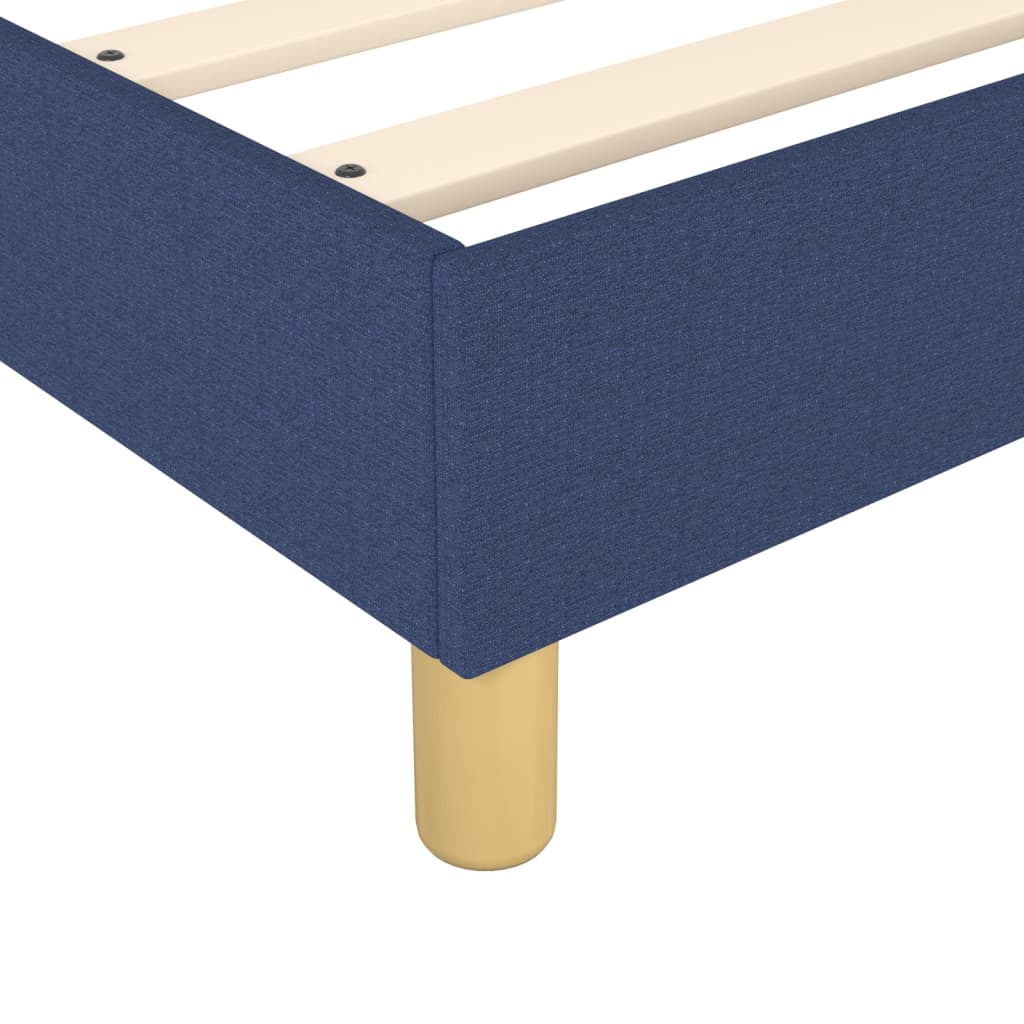 vidaXL Κρεβάτι Boxspring με Στρώμα Μπλε 90x200 εκ.Υφασμάτινο