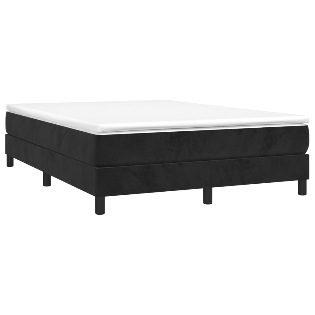 vidaXL Κρεβάτι Boxspring με Στρώμα Μαύρο 140x200 εκ. Βελούδινο