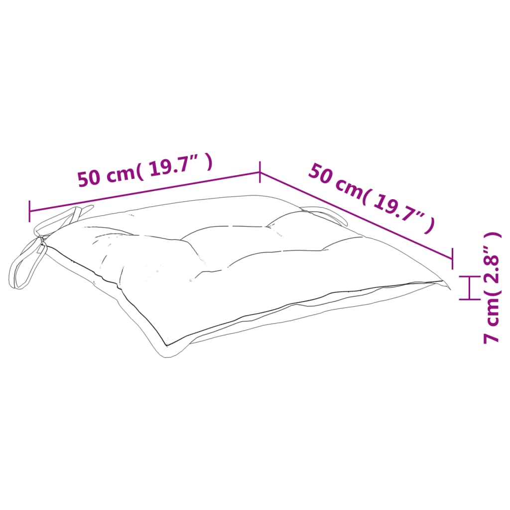 vidaXL Μαξιλάρια Καρέκλας Κήπου 2 τεμ. Taupe 50x50x7 εκ. Oxford Ύφασμα