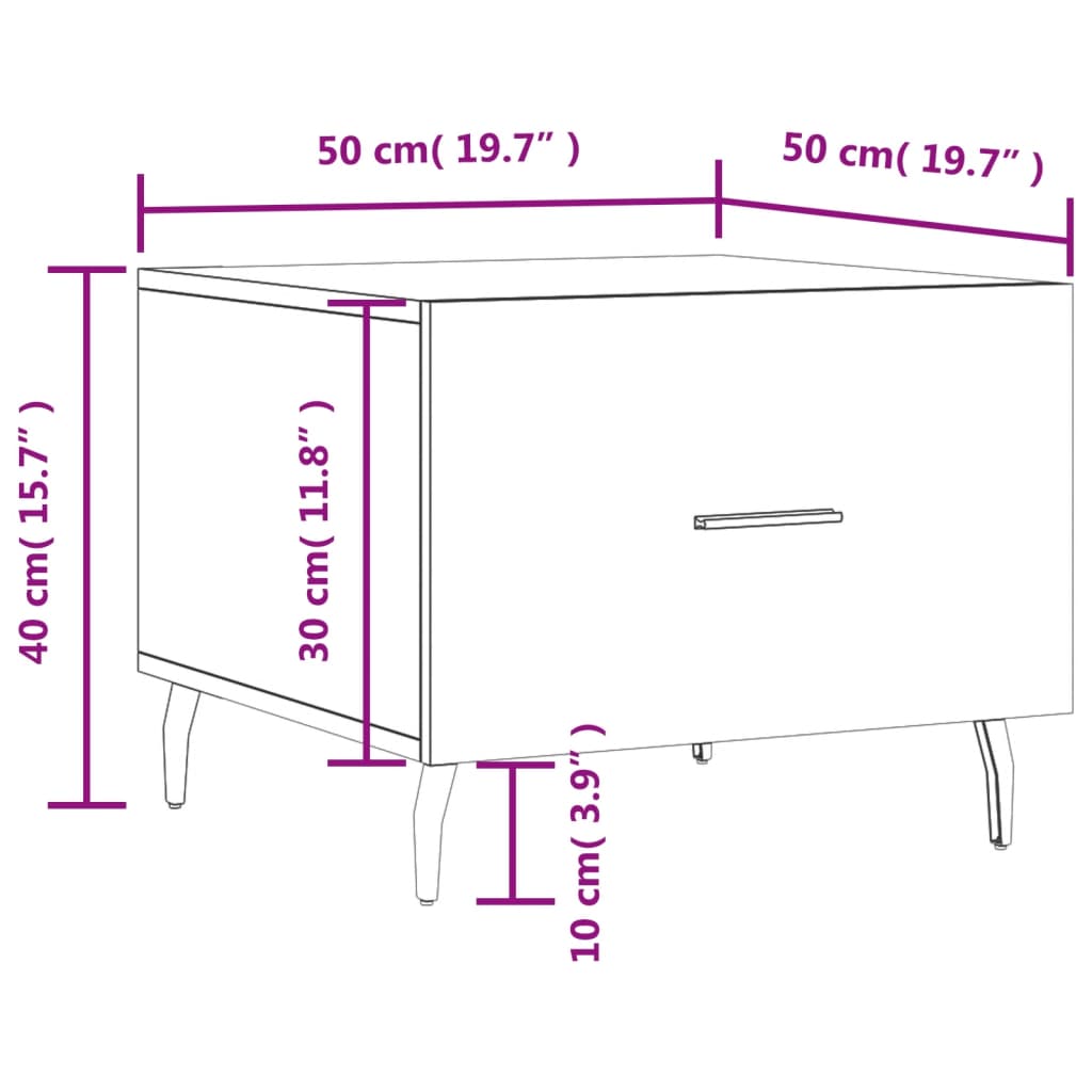 vidaXL Τραπεζάκια Σαλονιού 2 τεμ Γκρι sonoma 50x50x40 εκ Επεξ. Ξύλο