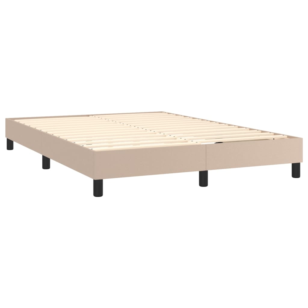 vidaXL Κρεβάτι Boxspring με Στρώμα Καπουτσίνο 140x200εκ.από Συνθ.Δέρμα