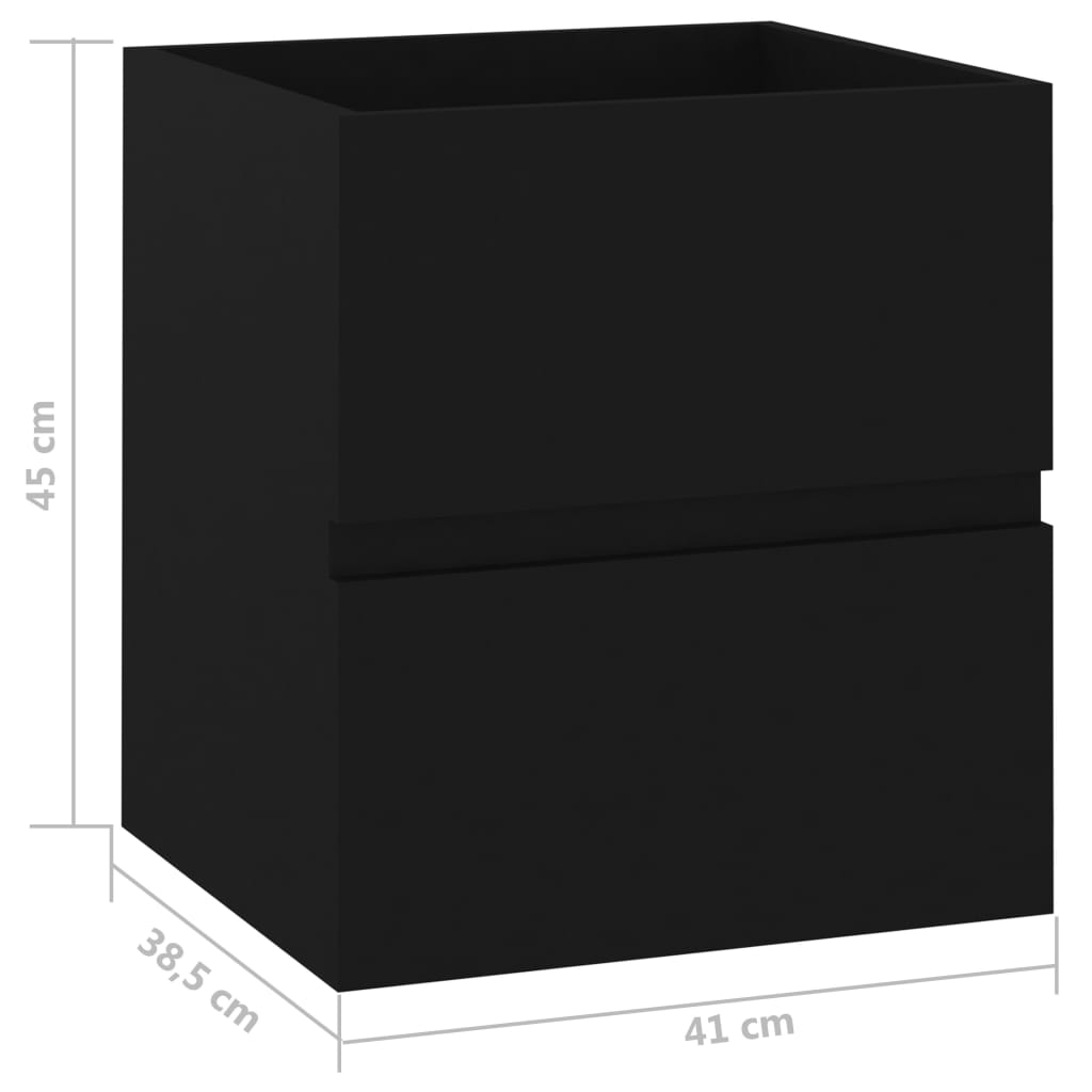 vidaXL Ντουλάπι Νιπτήρα Μαύρο 41 x 38,5 x 45 εκ. Επεξεργασμένο Ξύλο