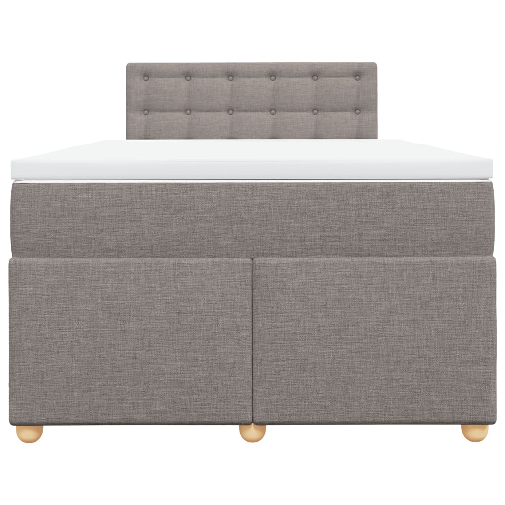 vidaXL Κρεβάτι Boxspring με Στρώμα Taupe 120x200 εκ. Υφασμάτινο