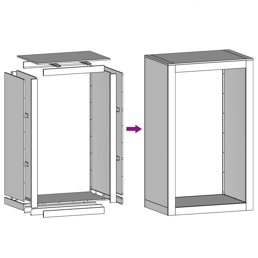 vidaXL Ράφι Καυσόξυλων Μαύρο 60x40x100 εκ. Ατσάλινο