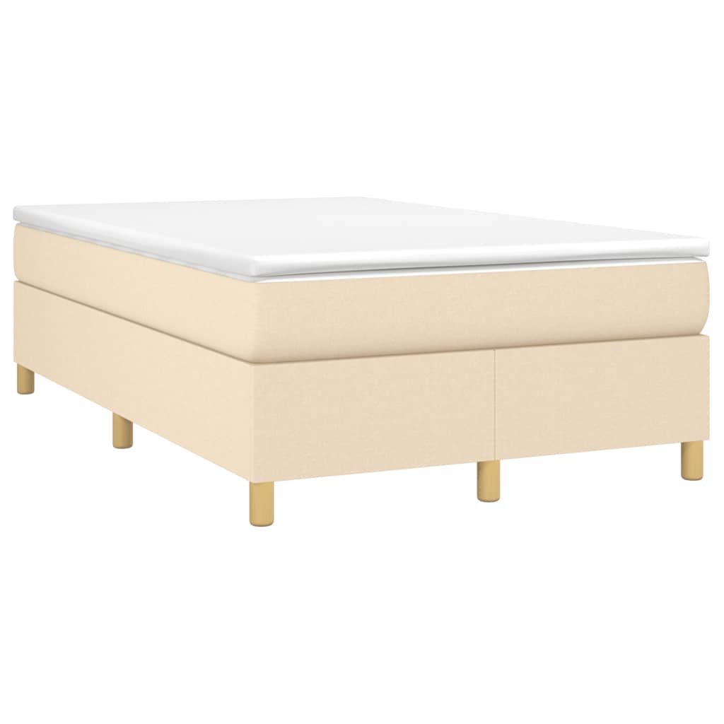 vidaXL Κρεβάτι Boxspring με Στρώμα Κρεμ 120x200 εκ. Υφασμάτινο