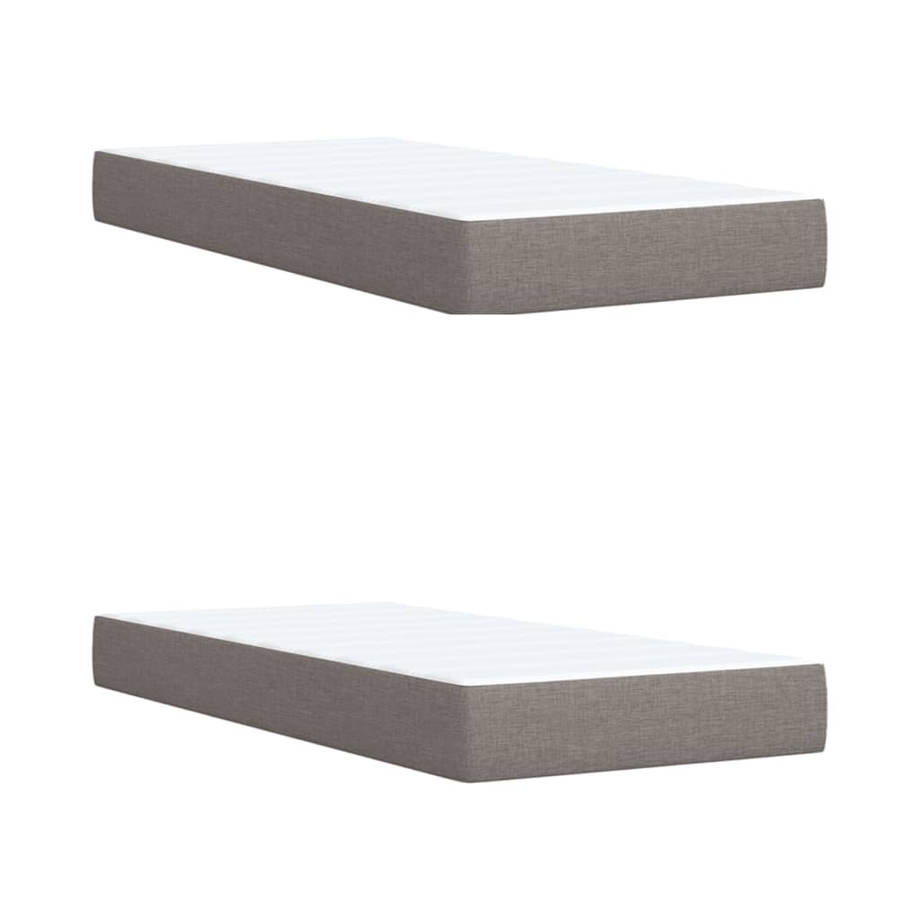 vidaXL Κρεβάτι Boxspring με Στρώμα Taupe 200x200 εκ. Υφασμάτινο