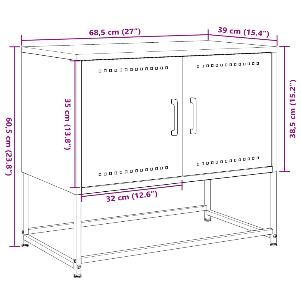 vidaXL Έπιπλο Τηλεόρασης Πράσινο Λαδί 68,5x39x60,5 εκ. από Ατσάλι