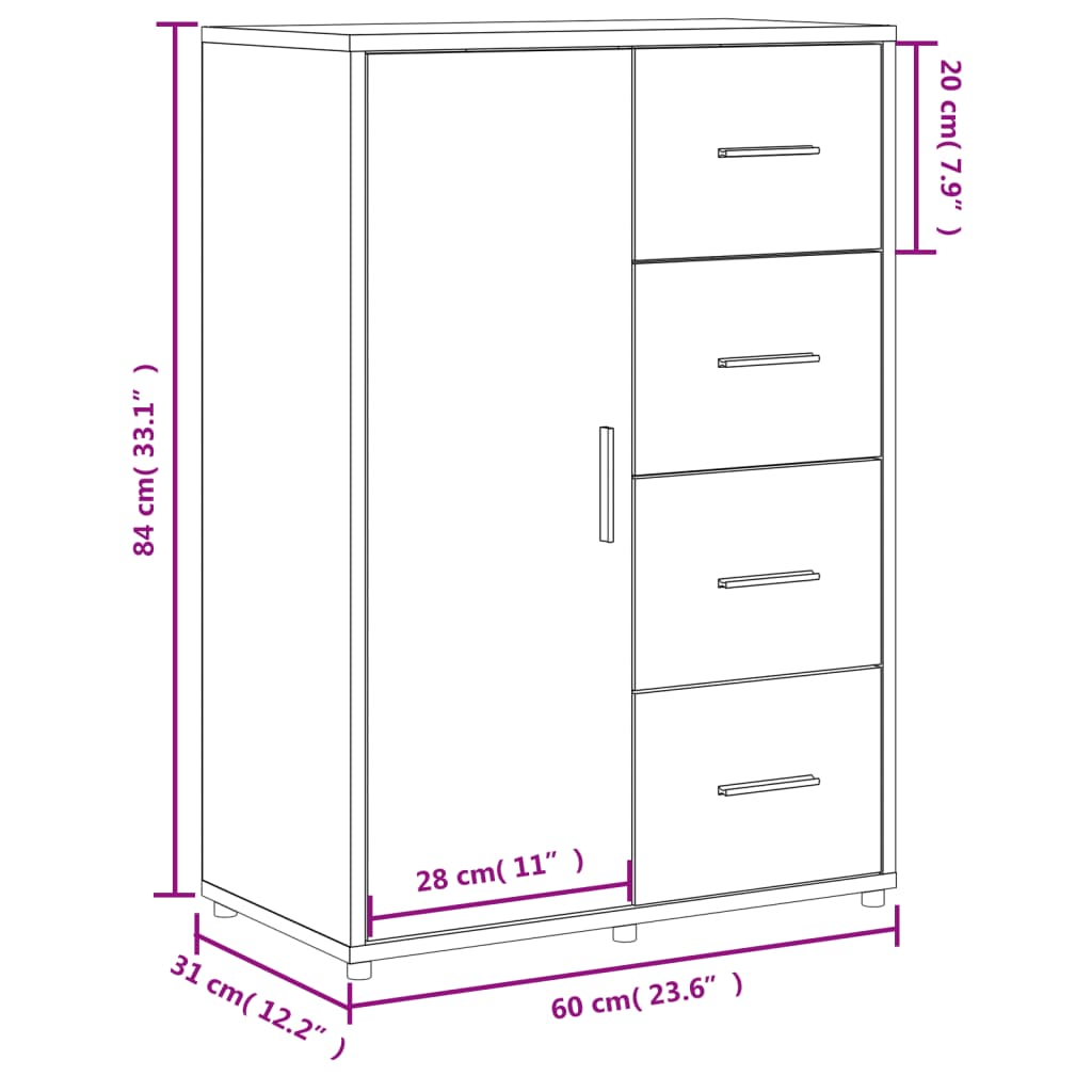 vidaXL Ντουλάπι Sonoma Δρυς 60x31x84 εκ. Επεξεργασμένο Ξύλο