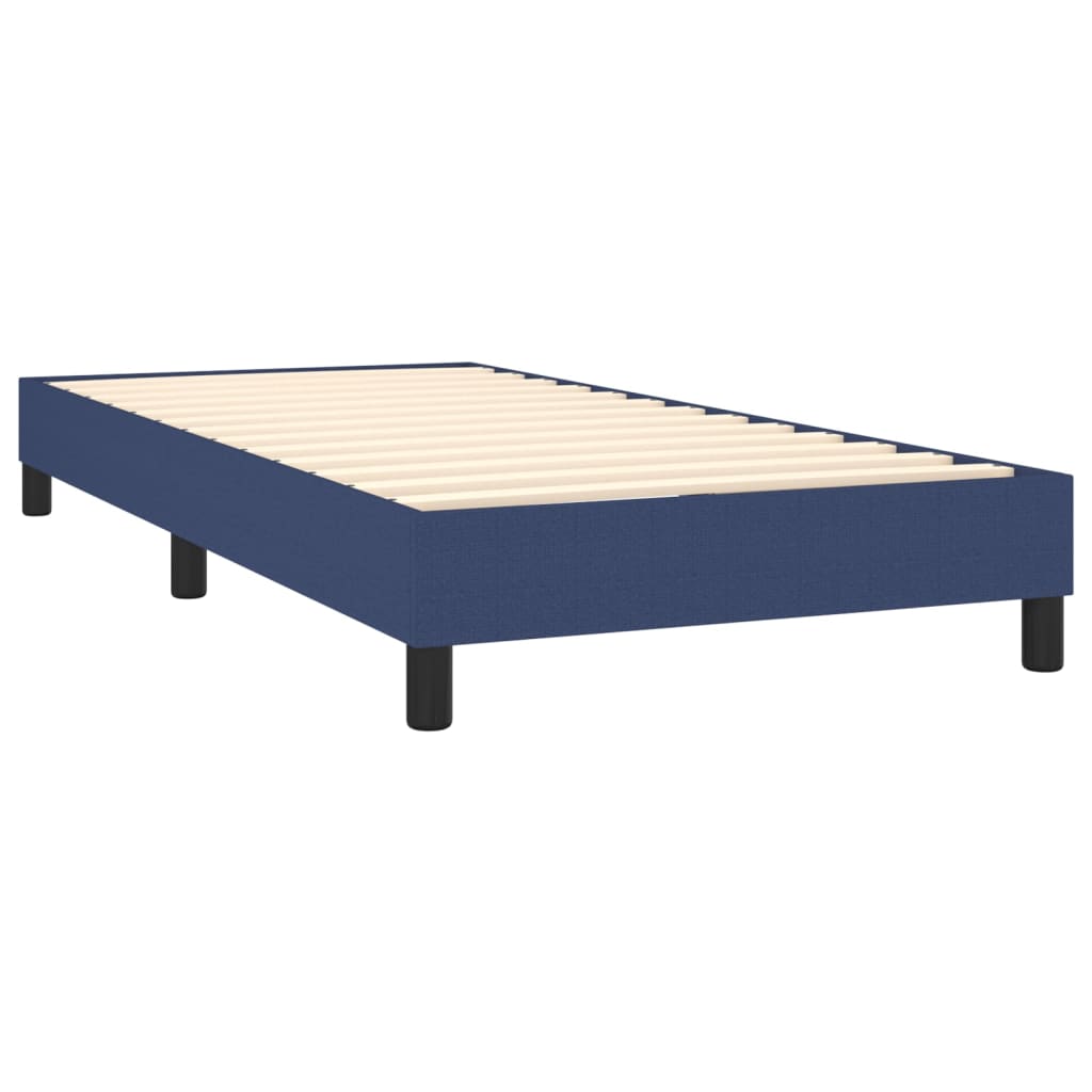 vidaXL Κρεβάτι Boxspring με Στρώμα Μπλε 100 x 200 εκ. Υφασμάτινο